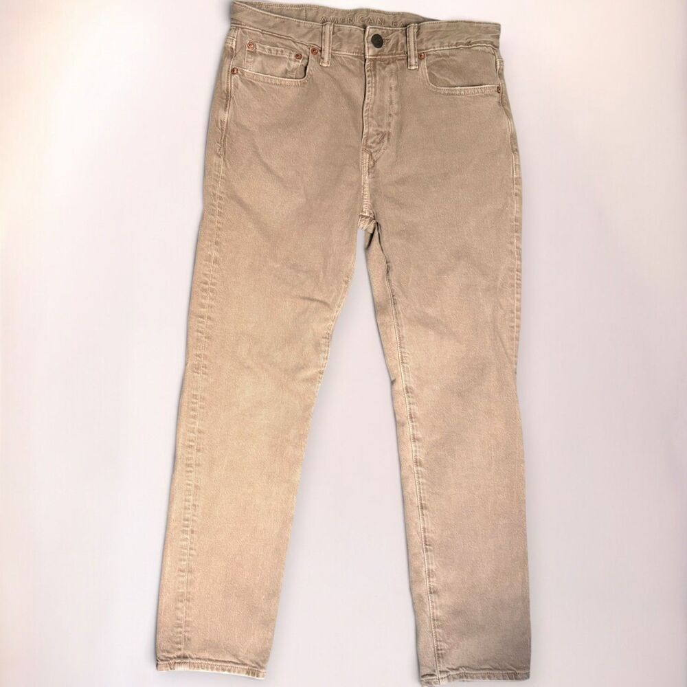 American Eagle Men’s Jeans 29x30 Gray Light Wash EasyFlex Stretch Straight Leg
